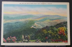 Skyline Drive from Stony Man Mountain, Virginia - 1940s