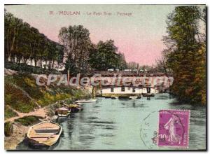 Postcard Old Meulan Le Petit Bras Landscape