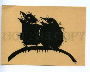 221389 GERMANY IT birds old silhouette postcard