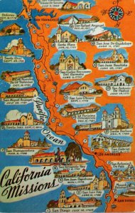 California Map Of The Missions 1979