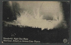 Ca 1919 RPPC* WW1 NIGHT WAR REAL PHOTO OF AMERICAN ATTACK ON GERMAN SEE INFO