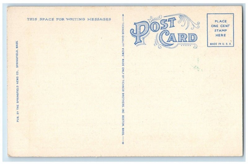 c1930's Post Office Building Springfield Massachusetts MA Vintage Postcard