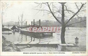 Old Postcard Paris Floods Port Saint Nicolas