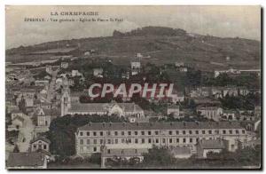 Old Postcard Epernay General view Eglise St Pierre St Paul