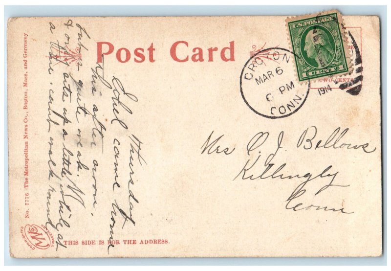 1914 East Rock New Haven Connecticut CT Antique Metropolitan News Co. Postcard