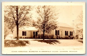 RPPC Thomas Edison Homestead  Dearborn Michigan  Real Photo Postcard  1936