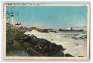 1935 Portland Head Light Cape Elizabeth Maine ME Wells Maine ME Postcard 