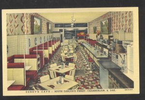 CHAMBERLAIN SOUTH DAKOTA SD DERBY'S CARF INTERIOR ADVERTISING POSTCARD