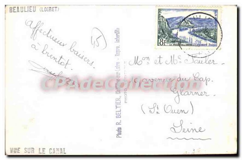 Old Postcard Beaulieu canal view