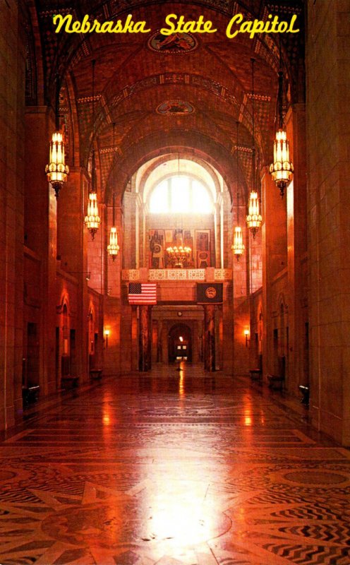 Nebraska Lincoln The State Capitol Main Hallway Looking Towards The Rotunda