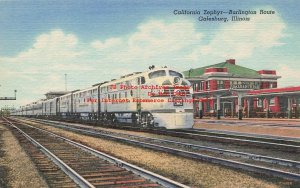 IL, Galesburg, Illinois, California-Zephyr-Burlington Route Railroad, Curteich