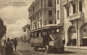 PC MOROCCO, CASABLANCA, AVENUE DU GÉNÉRAL D'AMADE, Vintage Postcard (b29396)