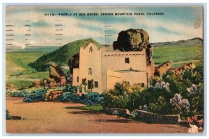 1949 Pueblo at Red Rocks Cars Denver Mountain Parks Colorado CO Postcard 