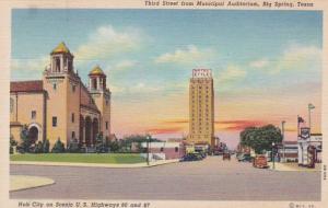 Texas Big Spring Third Street From Municipal Auditorium Curteich