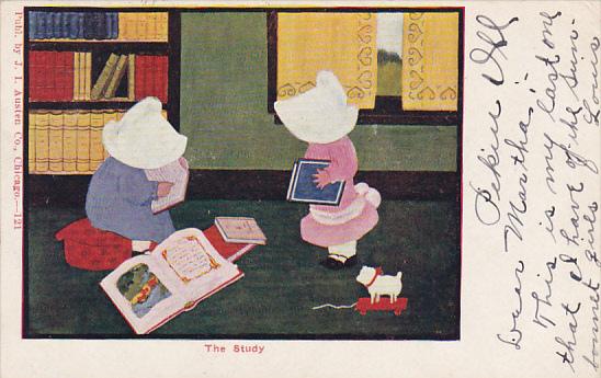 Sunbonnet Girls In The Study 1906