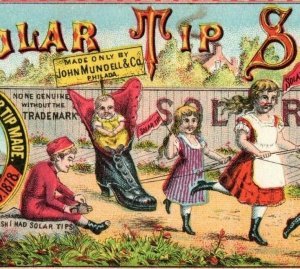 1870s-80s St. John Kirkham & Co Solar Tip Shoes Children Playing #1 Fab! P210