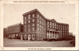 Postcard MA Northampton - Hotel Northampton and Wiggins Old Tavern