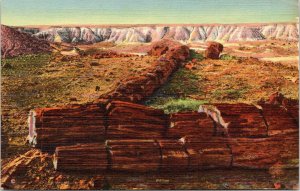postcard Arizona - Petrified Forest - The Twin Sisters