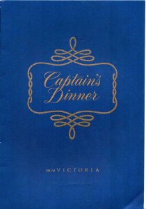 Captain's Dinner Menu, M/S Victoria 1969
