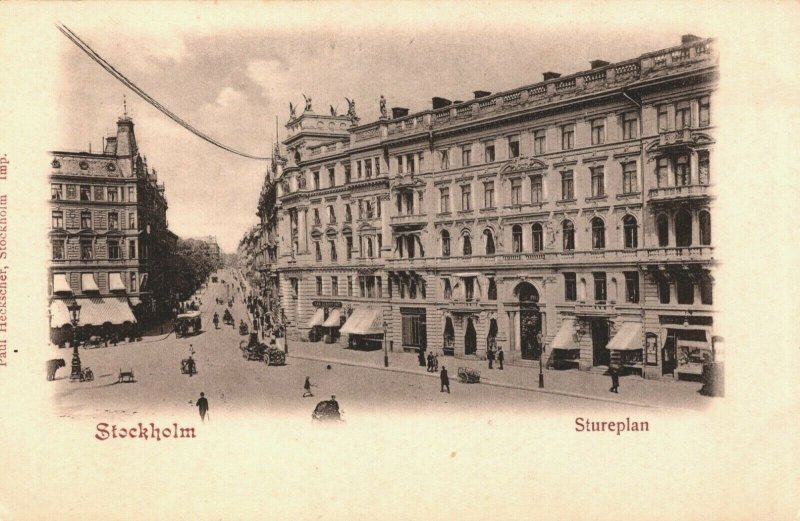 Sweden Stockholm Stureplan Vintage Postcard 08.92