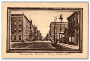 c1910 Richmond Street London Ontario Canada Framed Art Sepia Tuck Art Postcard