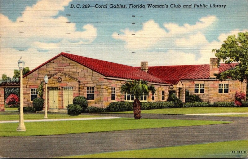 Florida Coral Gables Woman's Club and Public Library 1948 Curteich