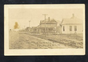 RPPC FREDERICK OKLAHOMA RESIDENCE DIRRT STREET SCENE REAL PHOTO POSTCARD