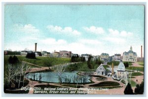 1911 National Soldiers Home Water Tower Barrack Green House Dayton Ohio Postcard