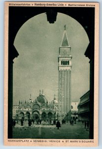 Italy Postcard St. Mark’s Square Venice Hamburg America Line SS Hamburg 1931