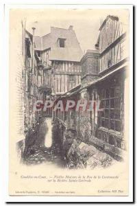 caudebec en Caux Old Postcard Old houses in the street of the Shoe on the Riv...