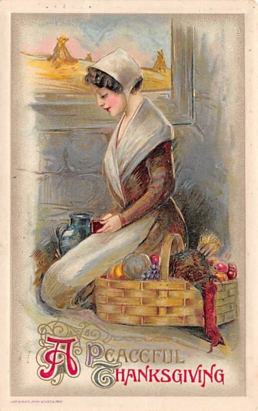 Artist Samuel Schmucker Vintage Thanksgiving Postcard