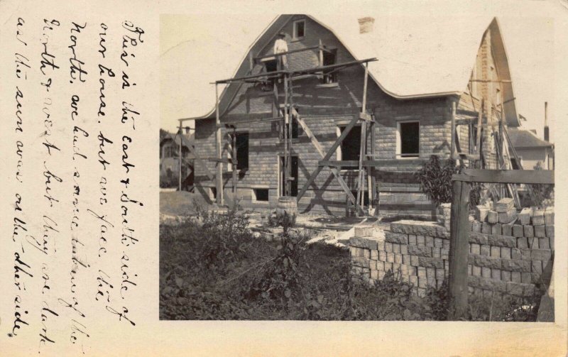 Real Photo Postcard House Under Construction in Waterville, Ohio~117632