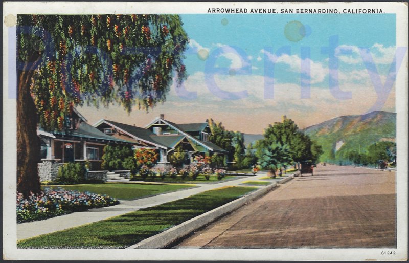 ARROWHEAD AVE. SAN BERADINO 1931  LOS ANGELES AREA CALIFORNIA