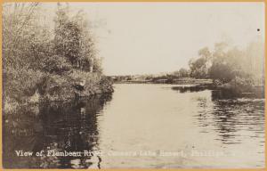 Phillips, WIS., View of Flambeau River, Connors Lake Resort - 1924