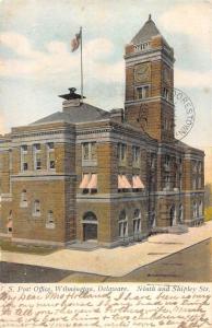 Wilmington Delaware Post Office Street View Antique Postcard K107857