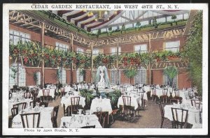 Cedar Garden Restaurant, 124 West 48th St., New York, NY, Early Postcard, Unused