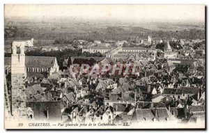 Old Postcard Chatres General view taken from the cathedral