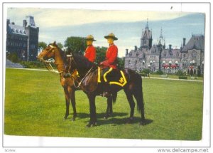 Two Members of the Royal Canadian Mounties on Horseback,Canada, 40-60s