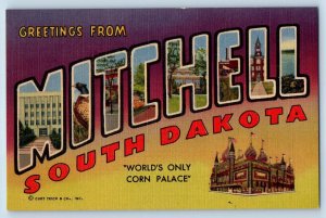 c1940's Greetings From Mitchell Corn Palace South Dakota Correspondence Postcard