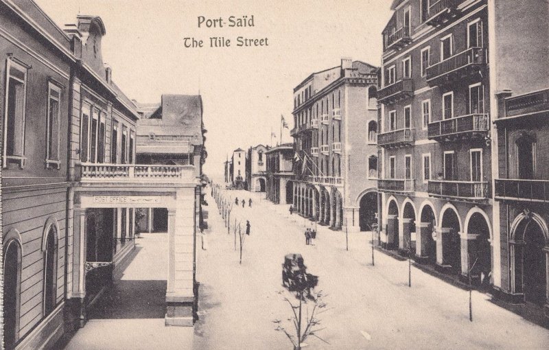 Port Said Nile Street Egypt Old Postcard