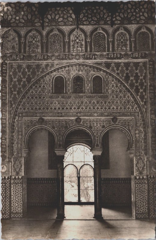 Spain Sevilla Real Alcazar Sala Embajadores Seville Vintage RPPC C154