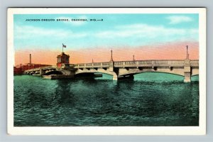 Oshkosh, WI-Wisconsin, Jackson-Oregon Bridge, Vintage Postcard