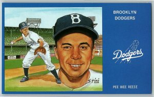 1988 5 Pee Wee Reese Hof Rini Mlb Susan Brooklyn Postcard Dodgers Art Series 1