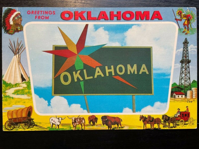Vintage Postcard 1965 Greetings from Oklahoma