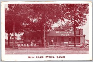 Postcard Pelee Island Ontario Trading Post West Dock Essex County Souvenier Card