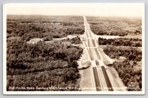 Wells ME RPPC Toll House Sanford Interchange RR Overpass Turnpike Postcard A39