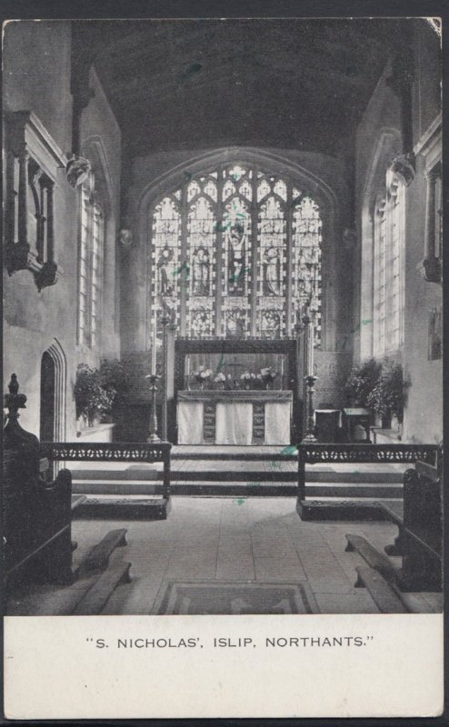 Northamptonshire Postcard - S.Nicholas' Church, Islip     DC1405