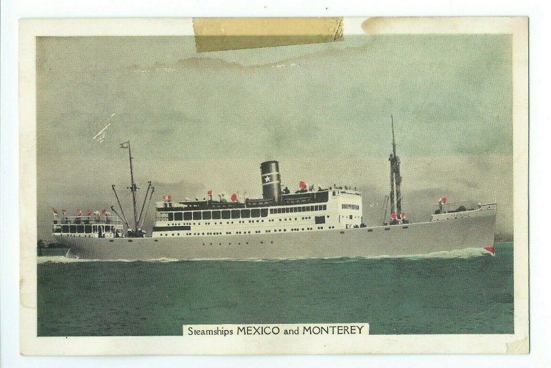 Postcard Steamships MEXICO and MONTEREY Unposted VPC01.