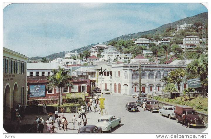 Main Street, Charlotte Amalie, St. Thomas, US Virgin Islands, 1940-1960s