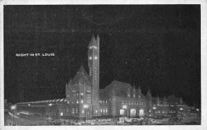 Union Station Railroad Depot Night St Louis Missouri 1910s postcard